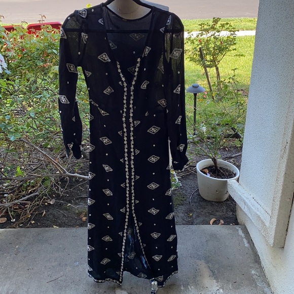 Free People Dresses & Skirts - Free People long unique fabulous black sheer dress